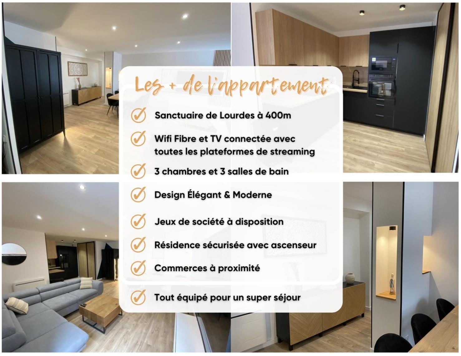 Appartamento Madonna Elegance, Proche Sanctuaire, 95M2 Lourdes Esterno foto